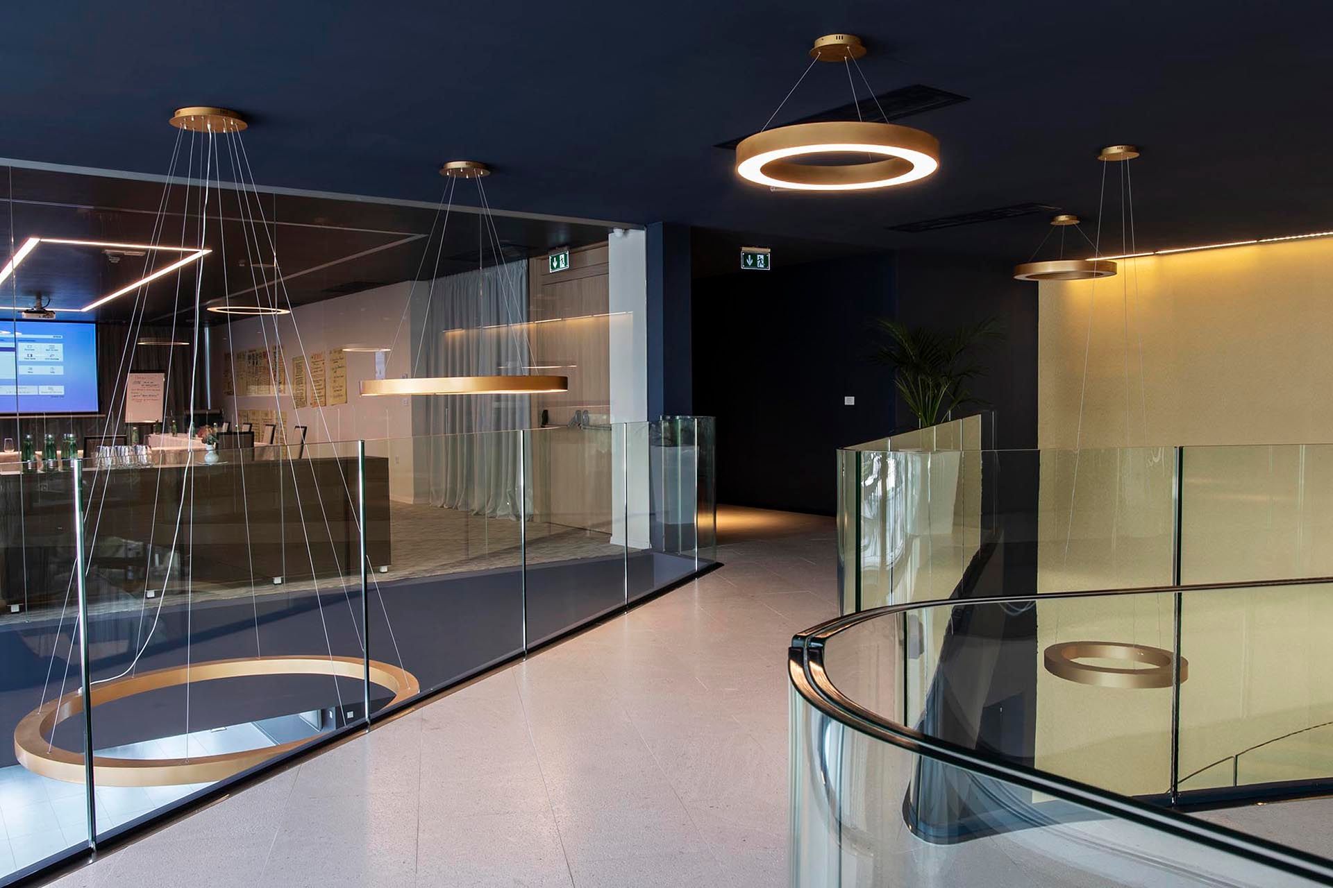 Amadria Park Convention Centre — first-floor breakout hall (Hall IX) configured for a panel session
